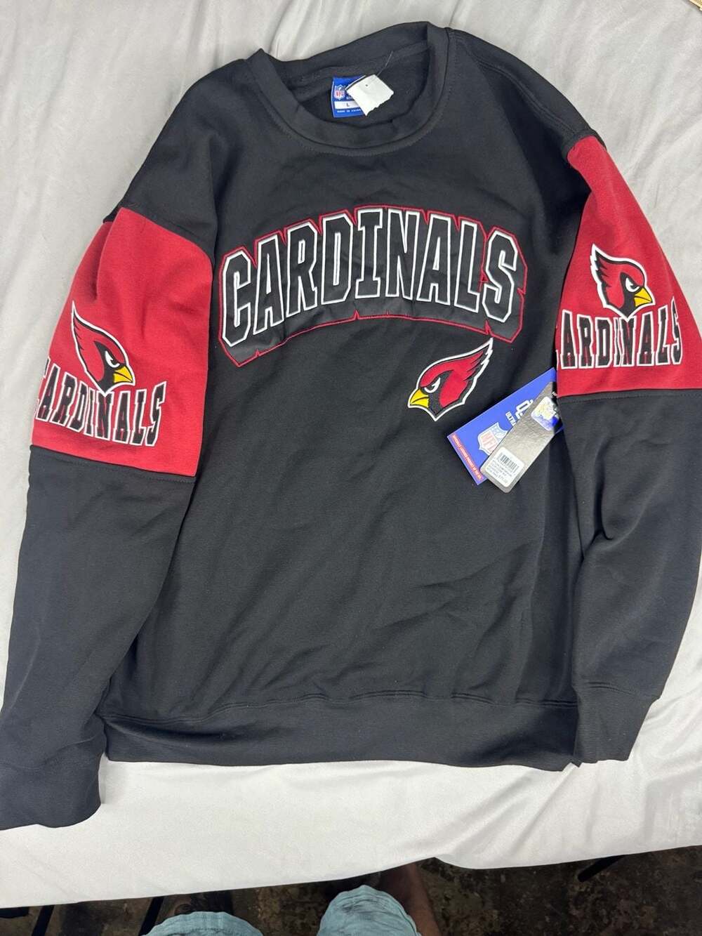Ultra Game NFL Arizona Cardinals Sweatshirt Size L Black Red Pullover